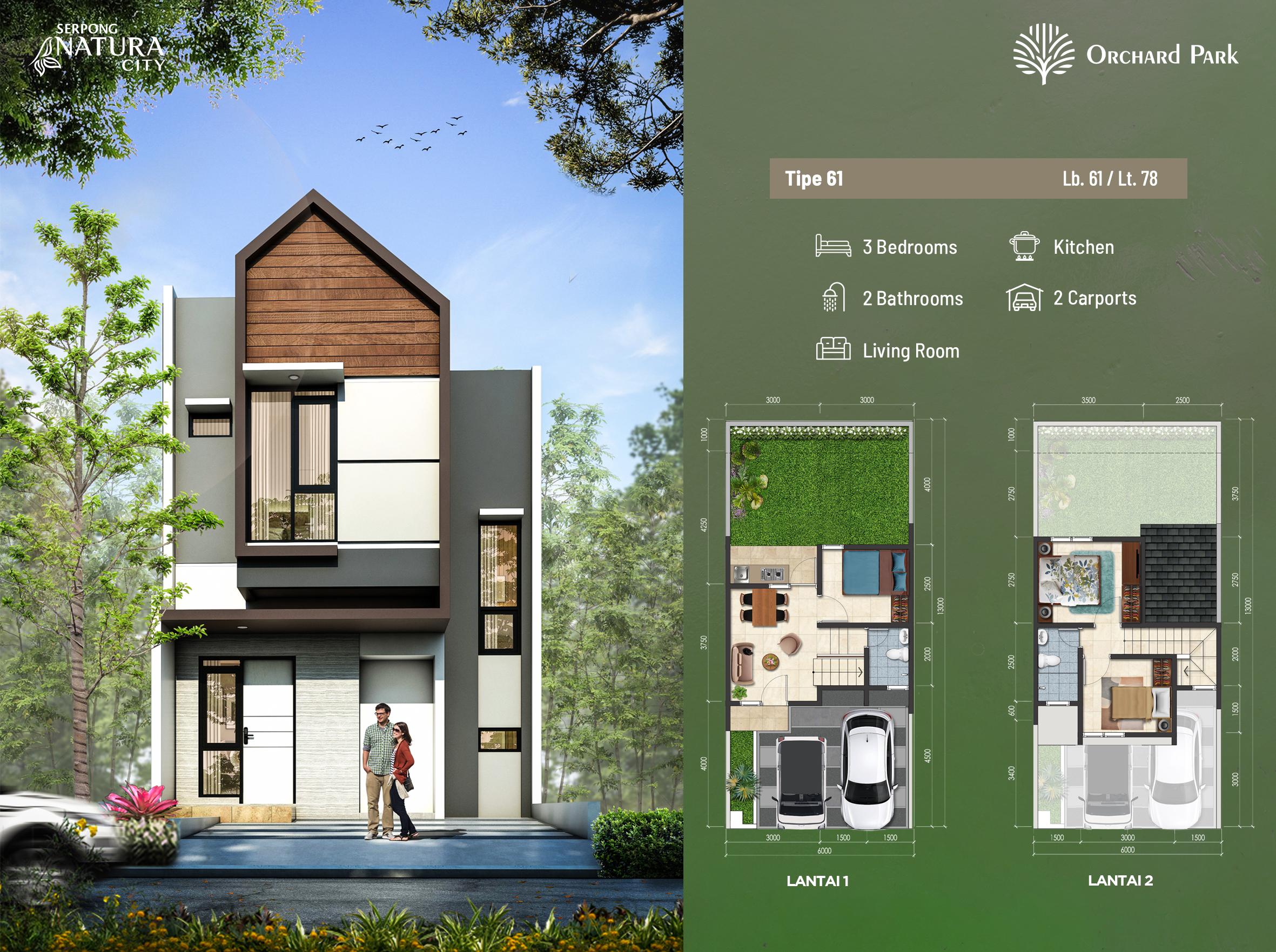 Rumah Tipe 61/78 Orchard Park