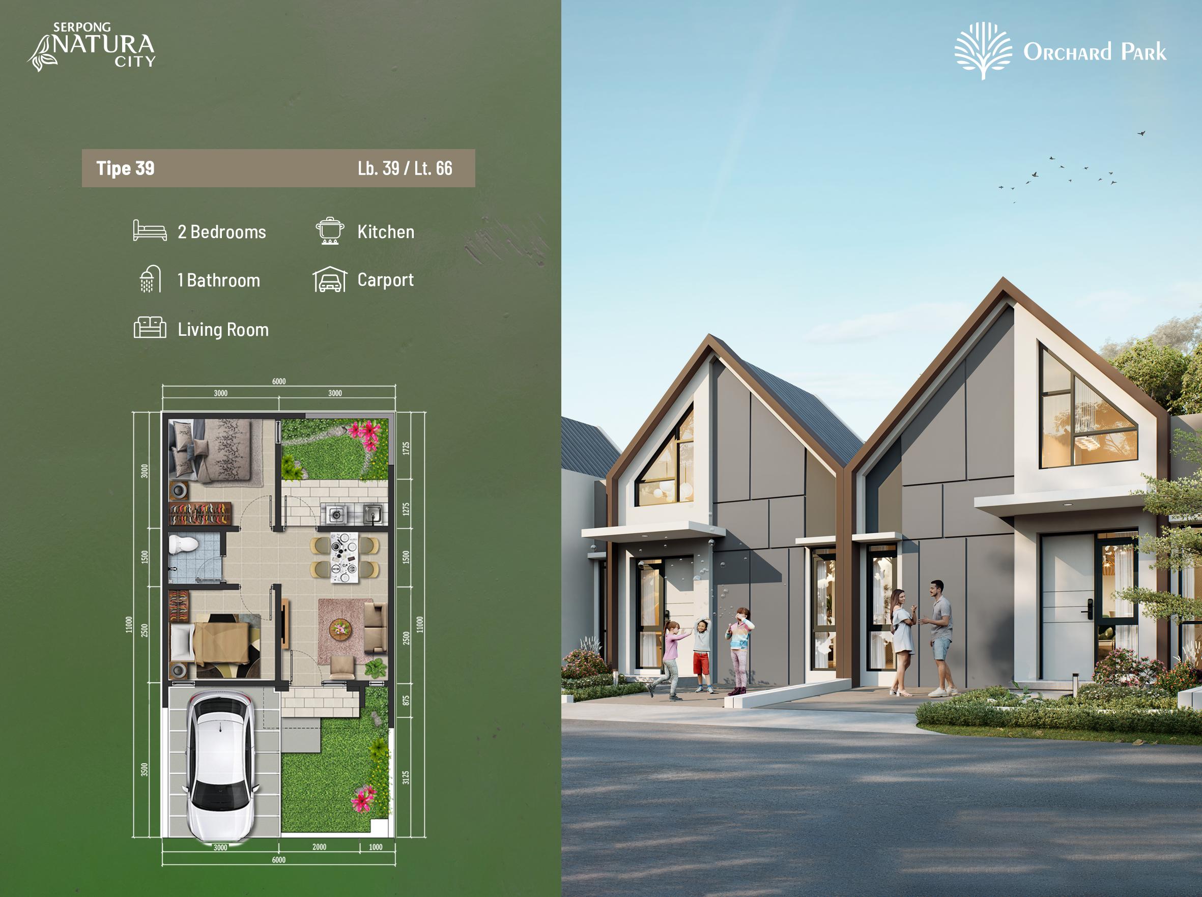 Rumah Tipe 39/66 Orchard Park