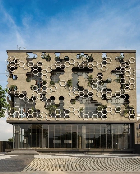 Contoh Desain Fasad Geometris