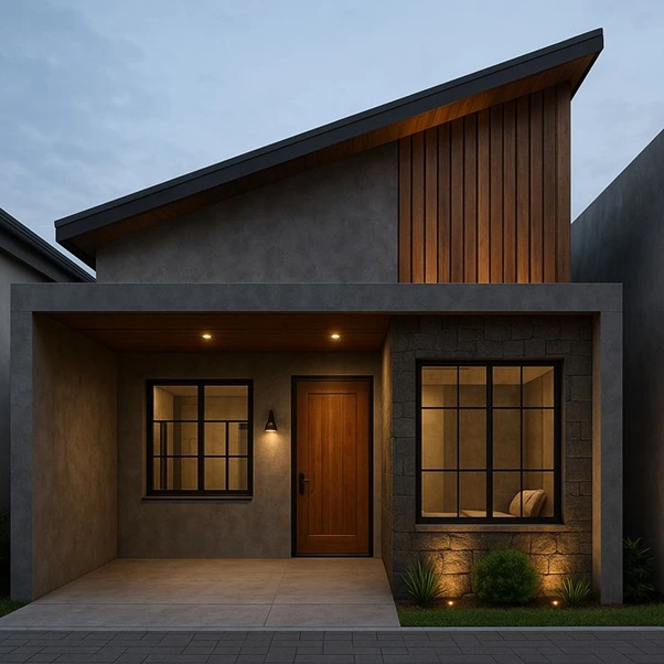 Contoh Desain Fasad Bergaya Industrial