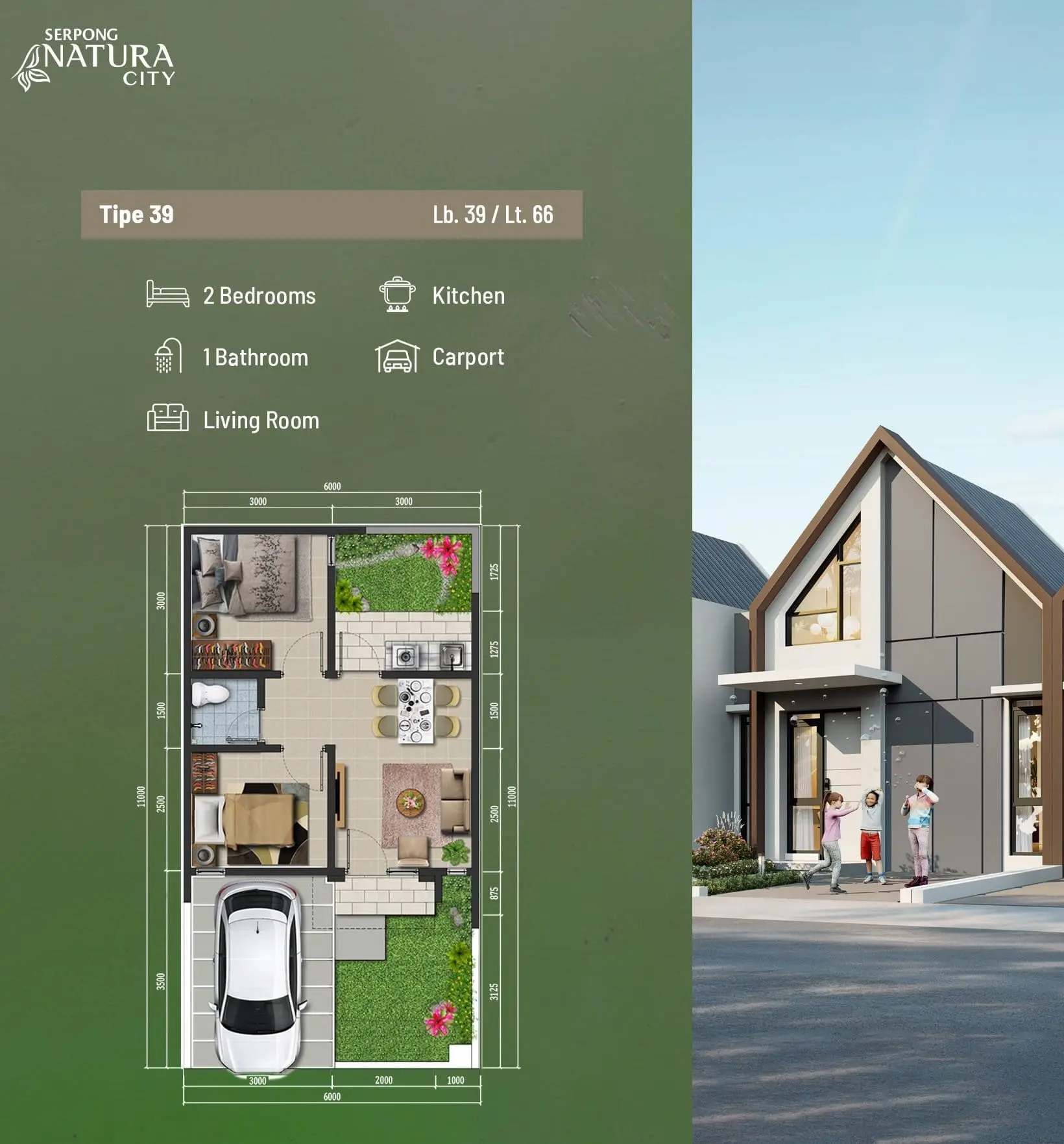 Rumah minimalis satu lantai bergaya skandinavia