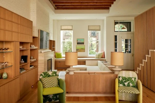 Contoh inspirasi desain interior rumah minimalis berbahan kayu