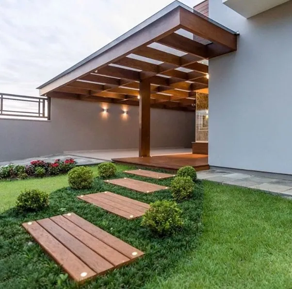 Contoh Kanopi kayu dan kaca