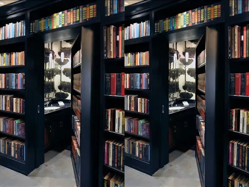 pintu kamuflase rak buku