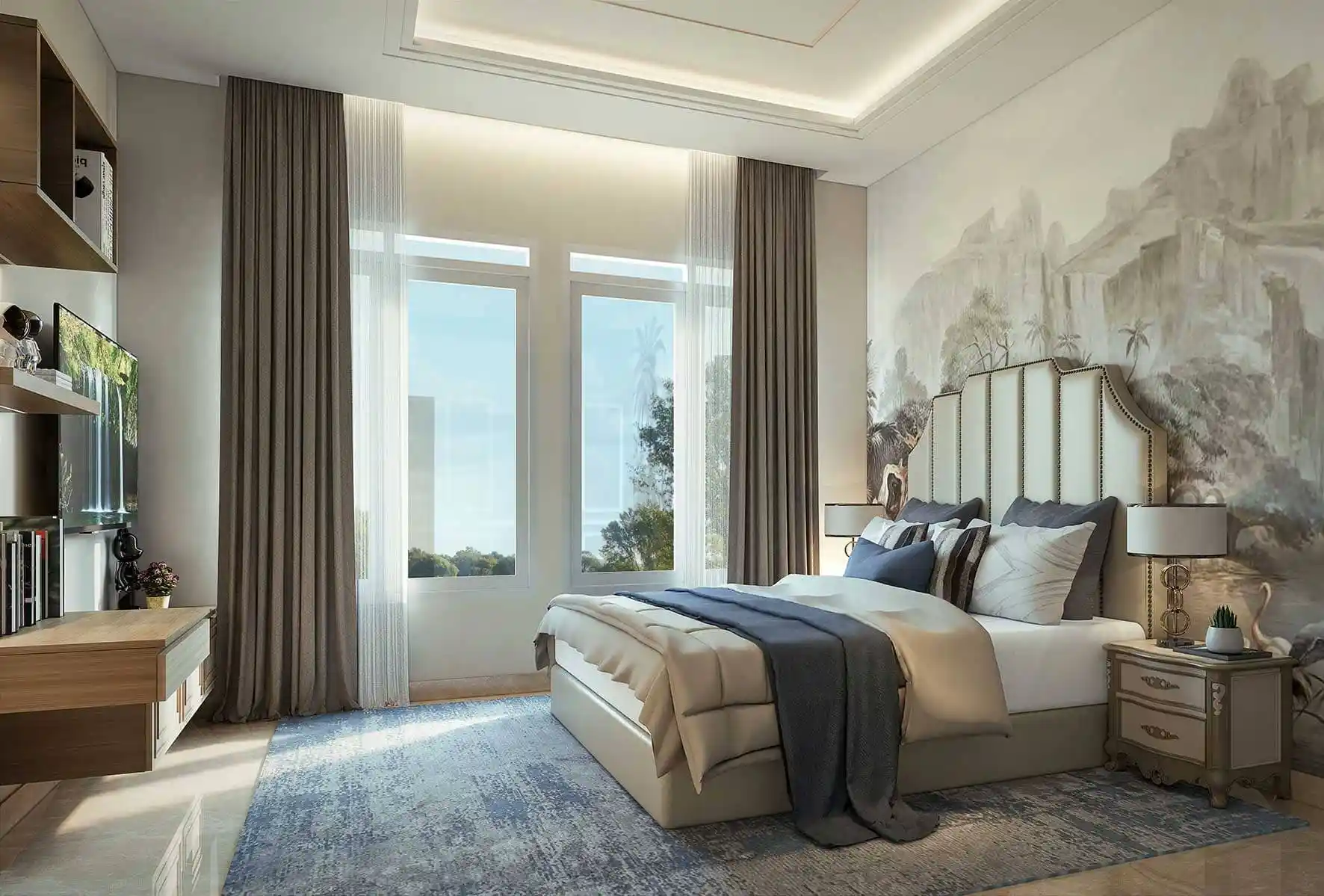Desain interior dari rumah mewah klasik modern