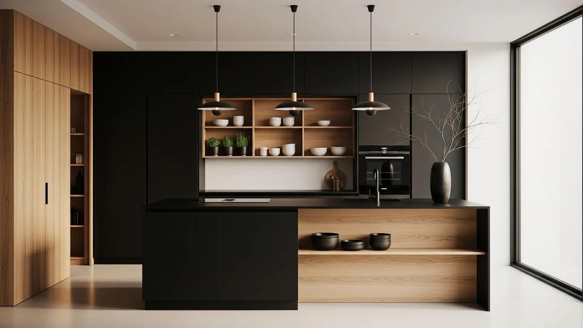 Dapur Minimalis dengan Sentuhan Kayu