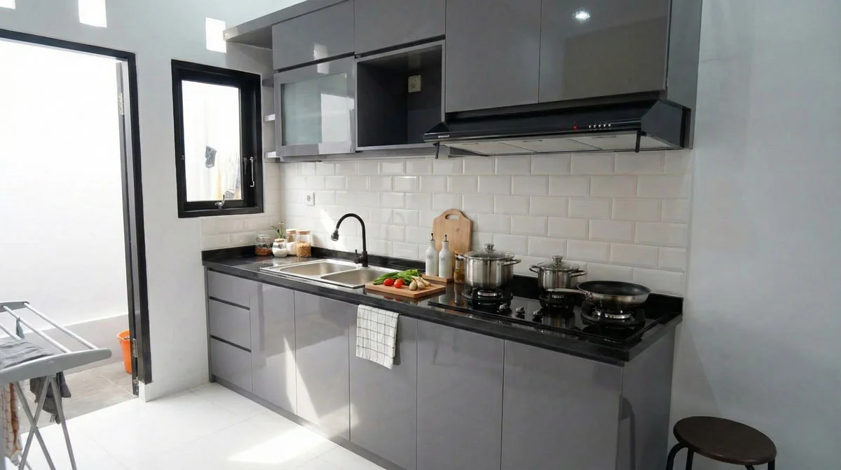 Dapur Minimalis Berbentuk Linear