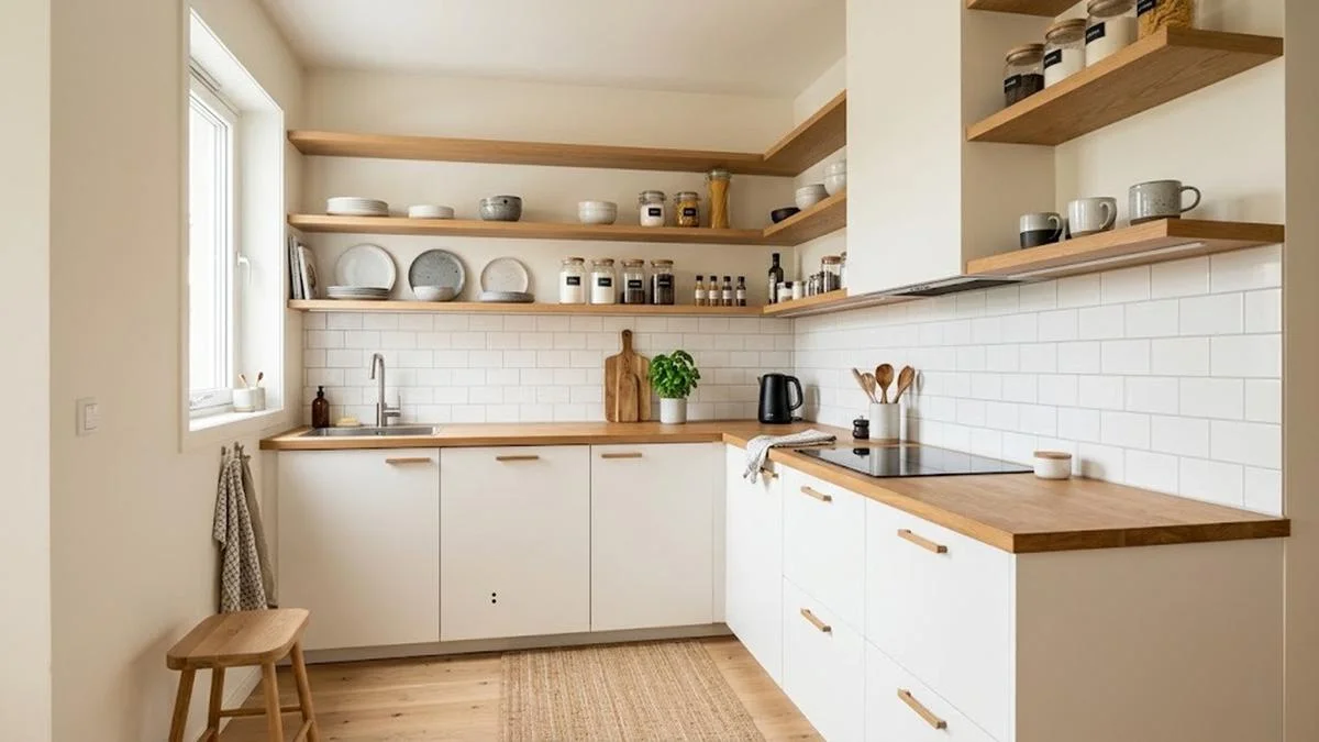 Dapur Minimalis dengan Rak Terbuka